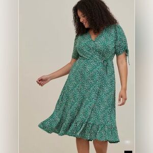 Torrid A-line Midi Wrap Dress